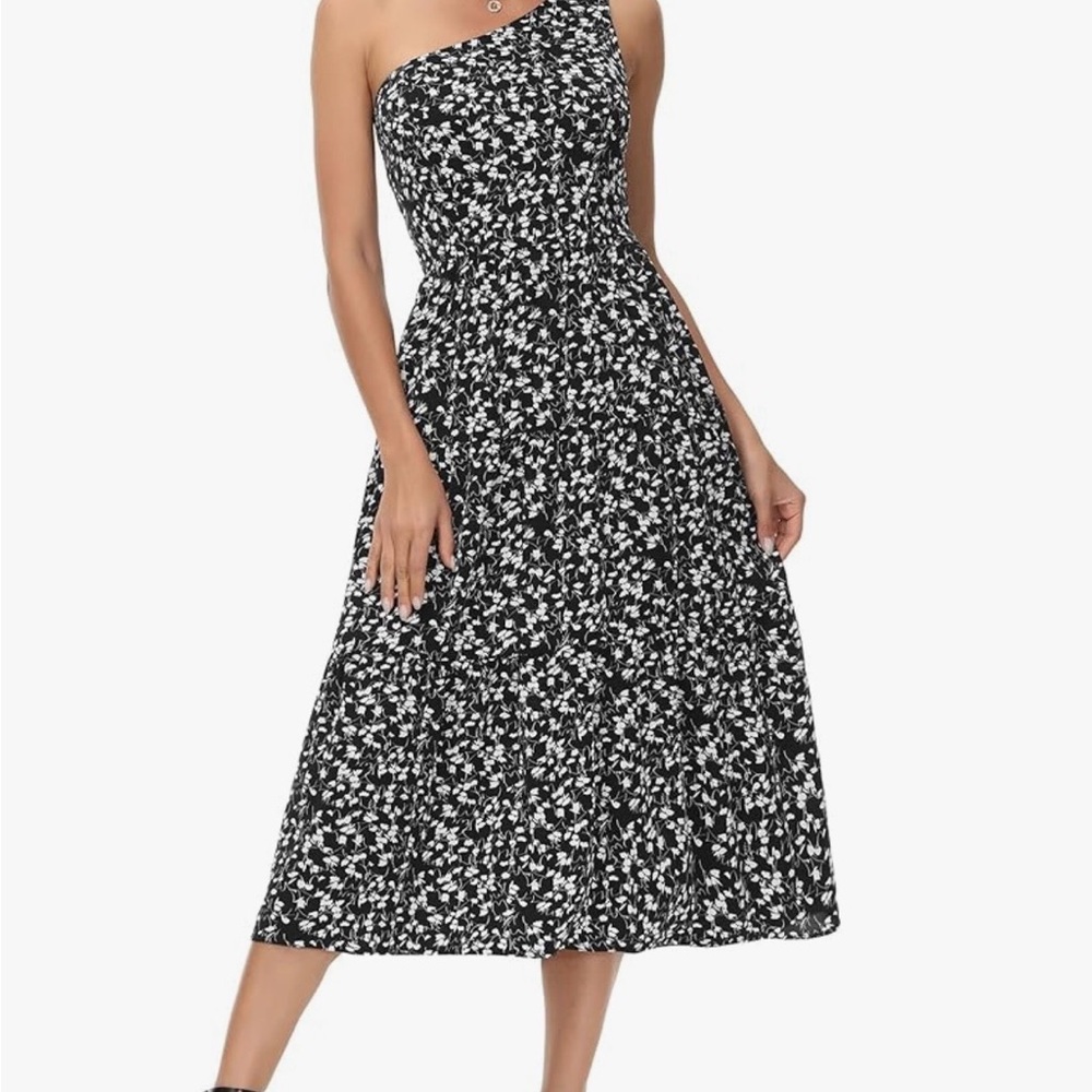 Grace Karin Black and White Floral Dress